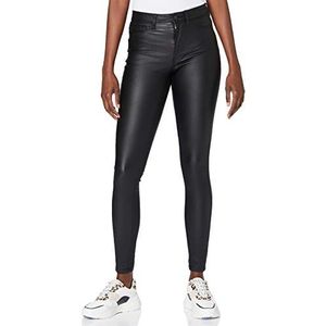 Noisy May Dames Nmcallie Hw Skinny Coated Broek Noos Broek, Zwart gecoat, M