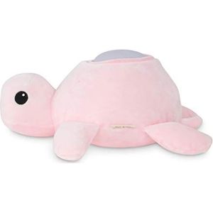 Teeny & Tiny TS8TUHMG pluche dier in de vorm van een schildpad met nachtlampje, voor baby's en kinderen, werkt op batterijen, 200 g, roze