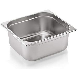 WAS 7023 150 Serie 70 Chrome Nikkel Staal Gastronorm Container met Stapelrand 13.00L, 2/3 GN, 325mm x 354mm x 150mm