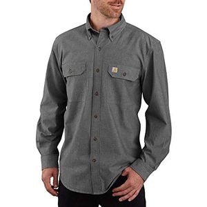 Carhartt Heren Original Fit Lange Mouw Work Utility Button Down Shirt, Zwarte Chambray, M