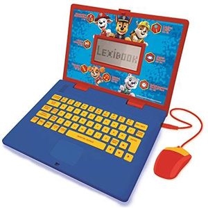 Lexibook JC598PAi4 Paw Patrol educatieve en tweetalige laptop voor kinderen (jongens en meisjes), 124 activiteiten, leren, spelletjes en muziek spelen, met Chase Marshall rood/blauw