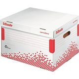 Esselte 623914 Archief-klapdeksel box SPEEDBOX, voor mappen, wit/rood