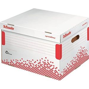 Esselte 623914 Archief-klapdeksel box SPEEDBOX, voor mappen, wit/rood