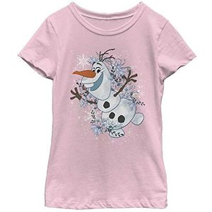Frozen Olaf Dream Girl's Solid Crew Tee, Light Pink, X-Small, Rosa, XS