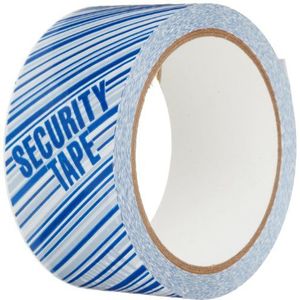 TapeCase 150SP-7 bedrukte witte kartonlint met blauwe tekst - ""Security"" plakband - 5,1 cm x 55yds (1 rol)