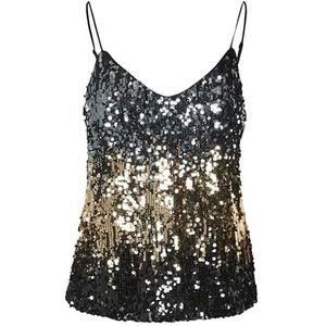 VERO MODA Vmria JRS Btq Tanktop Top, Zwart/Detail: Ombre Effect Pailletten, XS Dames, Zwart/Detail: Ombre Pailletten Effect, XS