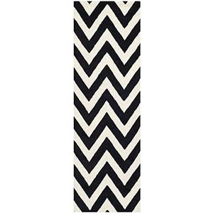 SAFAVIEH - Cambridge Collection - Vloerkleed - Zwart en Ivoor - Laagpolig - 76 x 244 cm