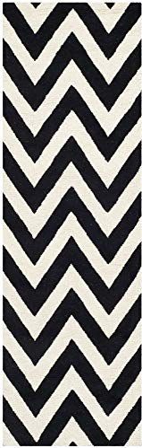 SAFAVIEH - Cambridge Collection - Vloerkleed - Zwart en Ivoor - Laagpolig - 76 x 244 cm