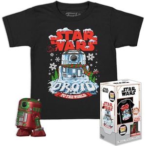 Funko Pocket POP! & Tee: Star Wars - Holiday R2D2 - Metallic - Medium - T-Shirt - Kleding met Verzamelbare Vinyl Minifiguur - Cadeauidee - Speelgoed en Korte Mouw Top voor Volwassenen, Unisex Mannen