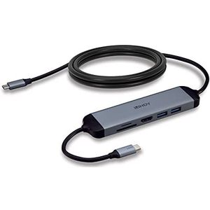 LINDY 43326 Micro Dock USB 3.2 Type C met USB-oplaadkabel PD 1,4 m