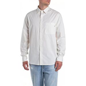 Replay Regular fit overhemd voor heren, 301 gebroken wit, L