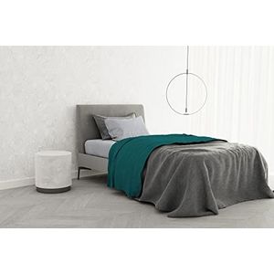 Italian Bed Linen Beddengoedset van 100% katoen, TRENDY CHIC, eenpersoonsbed, flessengroen