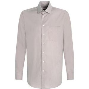 Seidensticker Zakelijk overhemd voor heren, regular fit, strijkvrij, kent-kraag, lange mouwen, 100% katoen, grijs, 46