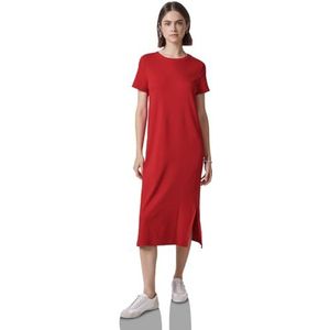 Street One - Studio - Jurk - Rood - Midi Shirt met Geribbelde Structuur