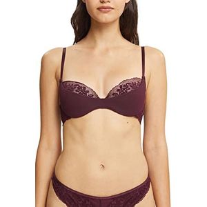 ESPRIT Bodywear Dames Seasonal LACE RCS Half Padded Bra Gevoerde beha, Bordeaux RED, 85 C