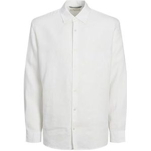 JPRCCLAWRENCE Linen Shirt L/S SN, Helder wit/pasvorm: relaxed fit, XL