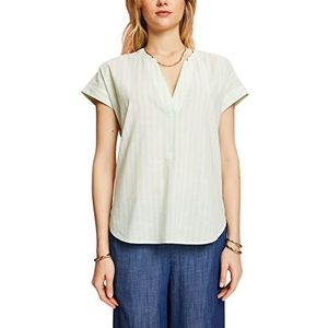 ESPRIT Gestreepte katoenen blouse, Citrus Green, S