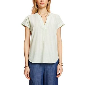 ESPRIT Gestreepte katoenen blouse, Citrus Green, XXS