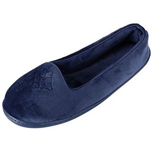 Dearfoams Rebecca gezellige pantoffel voor dames, met traagschuim, gesloten hiel, verkrijgbaar in brede pasvorm, 7-8