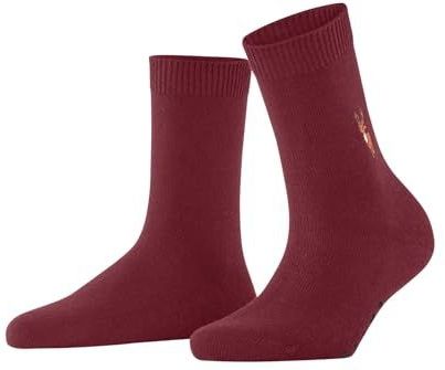 FALKE - Cosy Wool Reindeer X-Mas - Wol Kasjmier Sokken - Rood