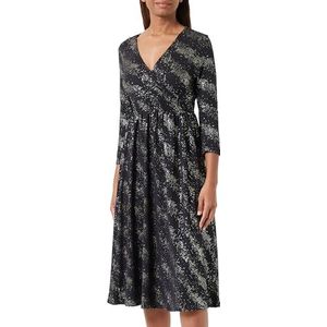 ONLY Onlnew Pella L/S Foil Wrap Dress JRS wikkeljurk voor dames, Zwart/Detail: drizzling Dots Goud, M