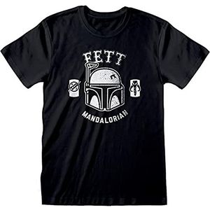 Star Wars Boba Fett Mandalorian T-shirt, Volwassenen, S-2XL, Schwarz, Officiële Koopwaar