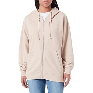 THEJOGGCONCEPT JCSAFINE Sweatjack met capuchon voor dames, hoodie met ritssluiting, ritssluiting, oversized pasvorm, Doeskin (151308), M