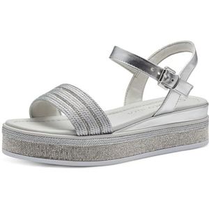 MARCO TOZZI Wedge Sandal by Guido Maria Kretschmer 2-28700-42 dames, Silver, 40 EU