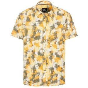 camel active - Korte Mouwen Overhemd - Geel - Structuurpatroon