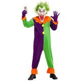 Widmann - Kinderkostuum Evil Joker, overall & masker, horror clown, killer clown, carnavalskostuum, Halloween