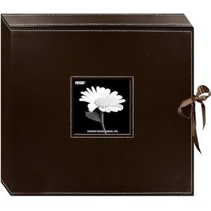 Pioneer 33 x 36,8 cm Genaaide Kunstleer D-Ring Scrapbook Box, Bruin