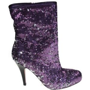 Buffalo 409-501-1 sequins, dameslaarzen, Violet Purple01, 39 EU