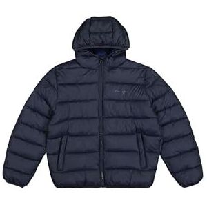 Champion Legacy Outdoor (220342) - WR Light Nylon Cirè 35g Tonal Script Logo Hooded Jacket, Navy (NNY/MNB), XXL Heren FW24, marineblauw (NNY/MNB), XXL