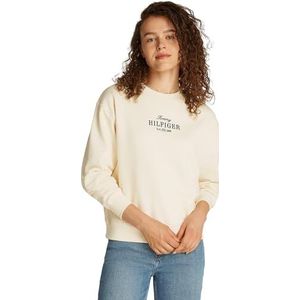 TOMMY HILFIGER Dames REG HILFIGER SWEATSHIRT WW0WW44631, Beige, L, Beige (Calico), L