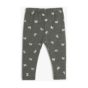 Koton Baybgirls Butterfly Printed Elastische Taille Glitter Detail Leggings, antraciet design (9d2), 12-18 Maanden