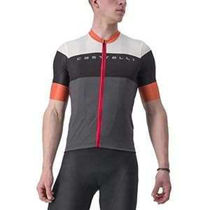 CASTELLI sectie jersey fietsshirt heren, meerkleurig (Dark Gray/Black-Scarlet Ibis), M