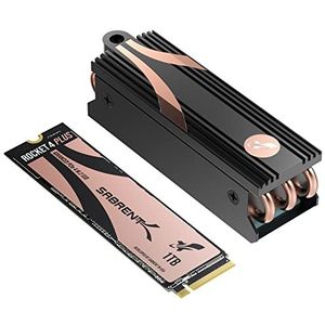 Sabrent M.2 NVMe SSD 1TB Gen 4 met koellichaam, interne solid-state 7000 MB/s lezen, PCIe 4.0 interne harde schijf voor gamers, compatibel met Playstation 5, PS5-console, pc's, NUC's laptops en