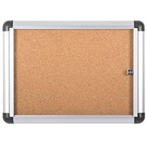 Kurk-wandbord, aluminium frame voor binnen, afsluitbaar, binnenformaat 31,7 x 45 cm (1 x A3)