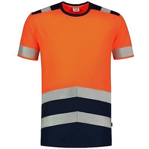 Tricorp 103006 Veiligheidswaarschuwing bicolor T-shirt, 50% polyester/50% polyester, CoolDry, 180 g/m², fluorrode inkt, maat S