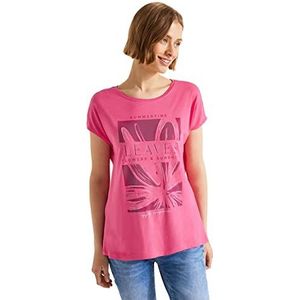 Street One Zomershirt voor dames, bedrukt, berry roze, 44