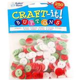 Baker Ross Mini-knoppen, rood, wit en groen, 250 stuks