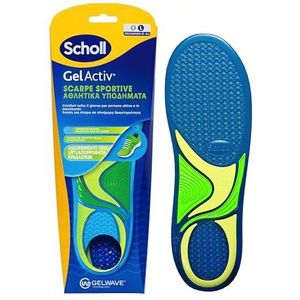 Scholl GelActiv Inlegzolen, sportschoenen, inlegzolen met dempende GelWave-technologie, de hele dag door comfort voor actieve en bewegende mensen, maat 40-46,5