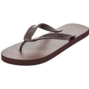 Armani Exchange Heren bedrukte rubberen zool, Side Logo Flip-Flop, bruin, 40 EU