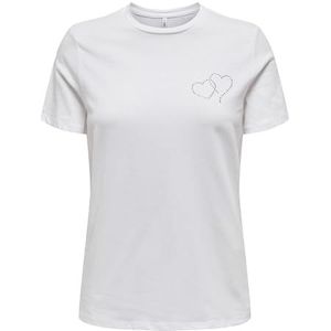 Only - ONLARIANA LIFE S/S O-NECK BOX TOP JRS - T-shirt - Bright White - Korte Mouwen