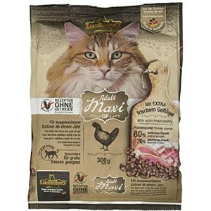 Leonardo Adult GF Maxi Kattenvoer, graanvrij droogvoer voor katten, compleet voer voor grote kattenrassen vanaf 1 jaar, 300 g