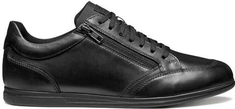 Geox - U RENAN - Sneakers - Zwart - Laag - Ritssluiting en Vetersluiting