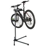 Relaxdays fiets montagestandaard, verstelbaar, fietsstandaard voor frames van 25 tot 40 mm, tot 30 kg, plankje, zilver