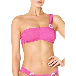 goldenpoint Bikini dames badpak one-shoulder-beha Jacquard Daisy, roze, 85B