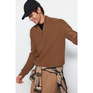 Trendyol Heren rechte lange mouwen regular sweater, camel, S