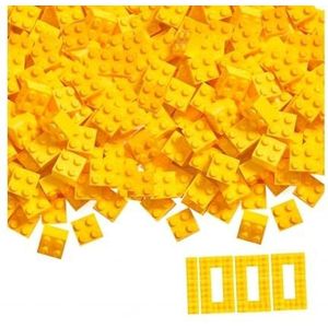 Simba 104114116 Blox, 1000 gele bouwstenen voor kinderen vanaf 3 jaar, 4 stenen, in doos, volledig compatibel met vele andere fabrikanten